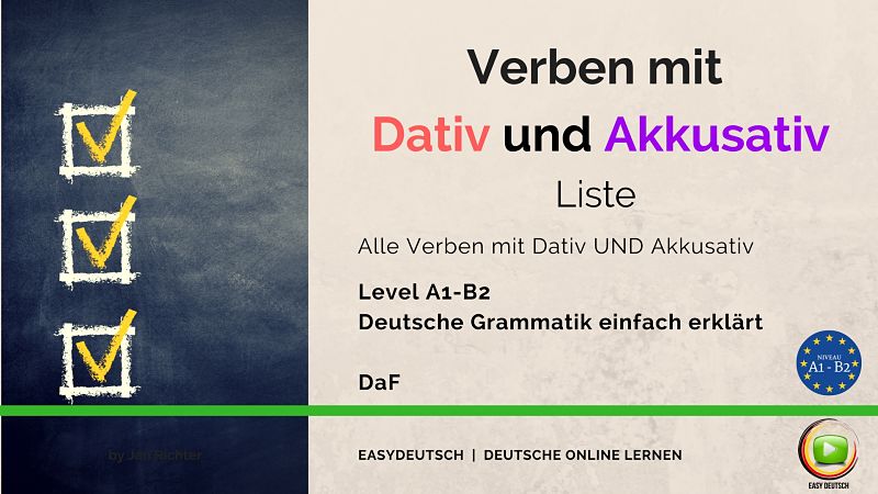 List The Most Important German Verbs With Dative And Accusative Objects